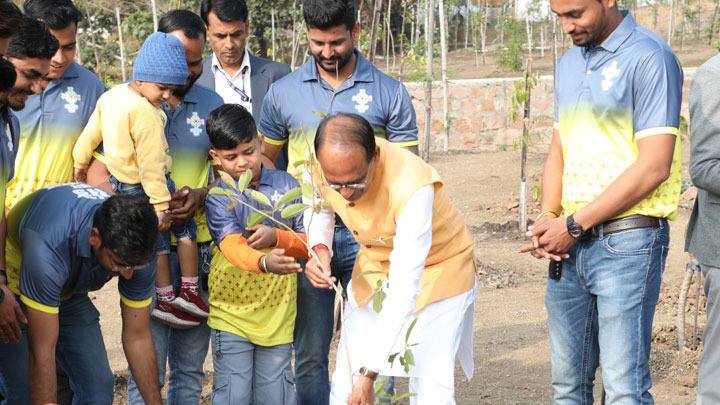 मुख्यमंत्री श्री चौहान ने लगाए आंवला, जामुन और सामिया केसिया के पौधे